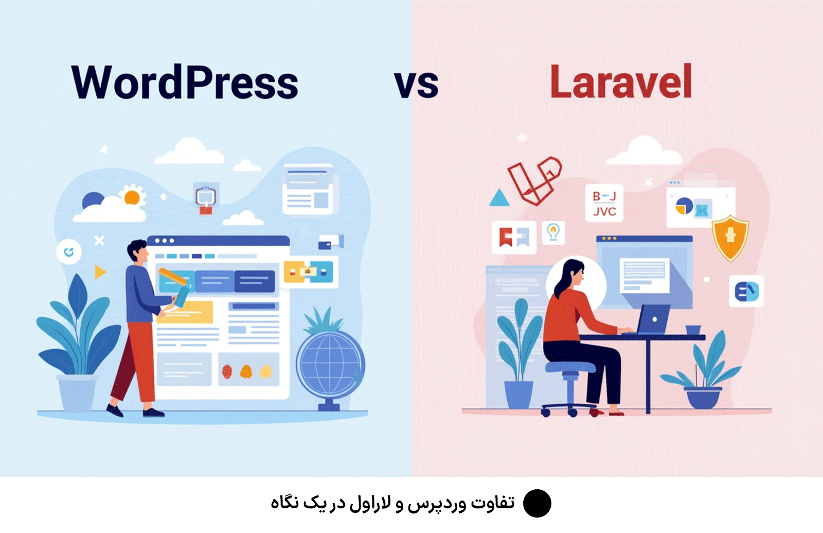 تفاوت وردپرس و لاراول در یک نگاه