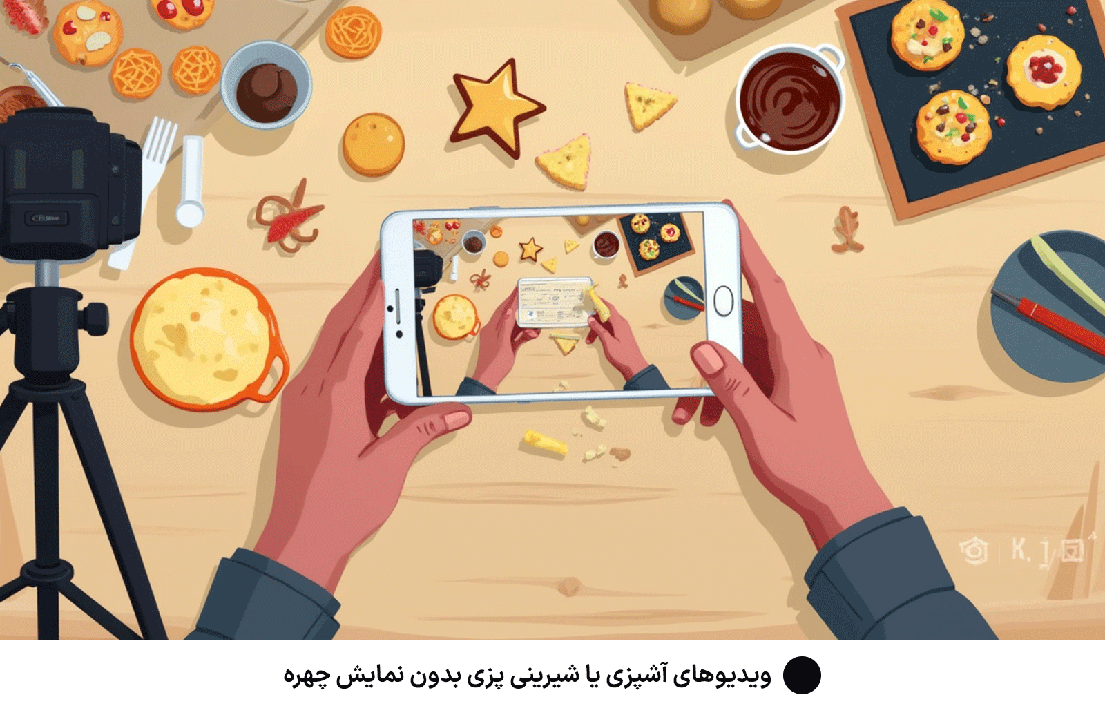 ویدیوهای آشپزی یا شیرینی پزی بدون نمایش چهره