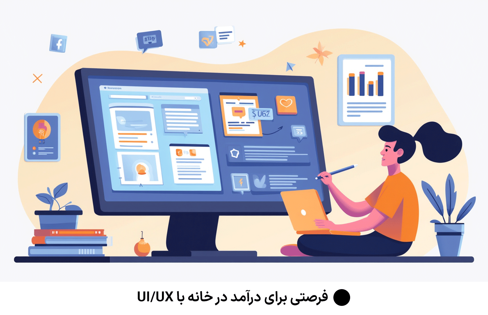 فرصتی برای درآمد در خانه با UI/UX
