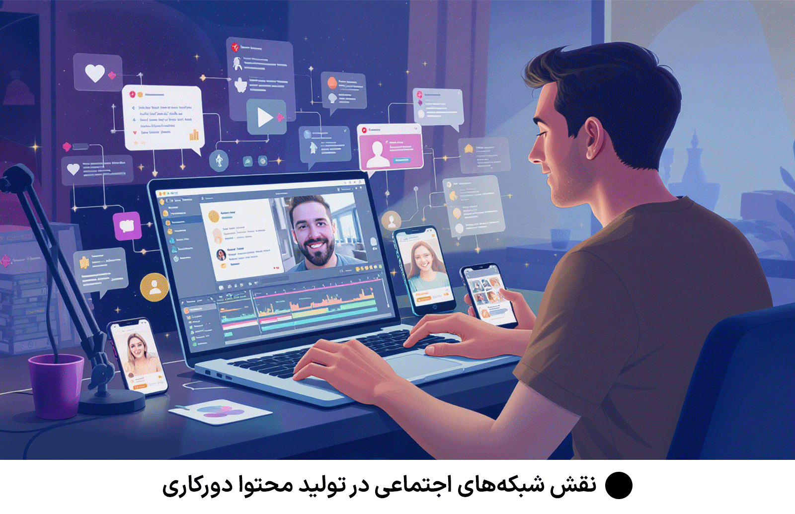 نقش شبکه‌های اجتماعی در تولید محتوا دورکاری