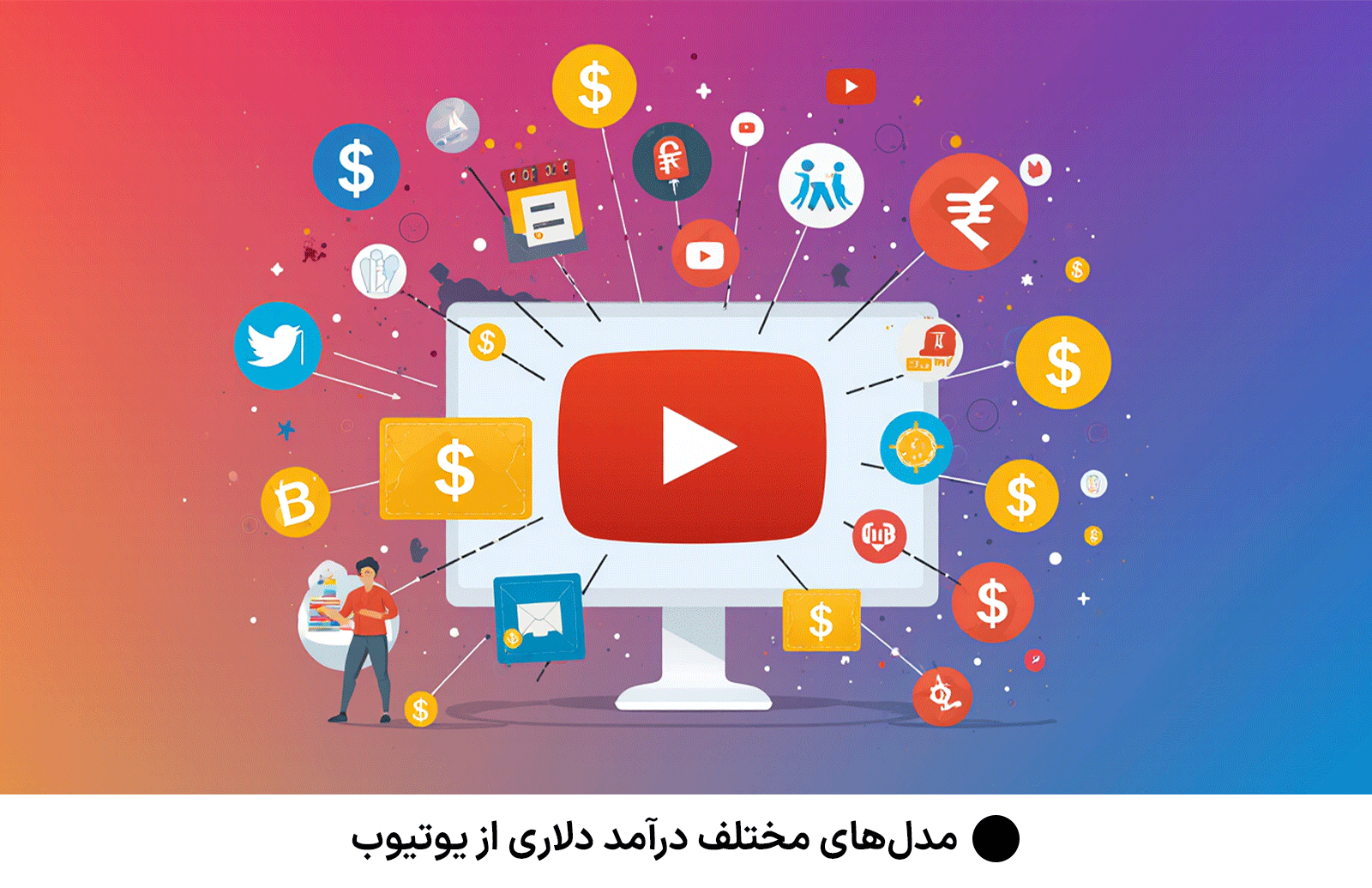 مدل‌های مختلف درآمد دلاری از یوتیوب