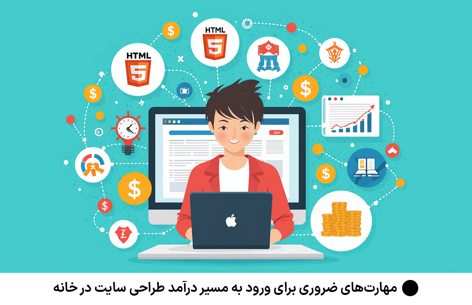 مهارت‌های ضروری برای ورود به مسیر درآمد طراحی سایت در خانه